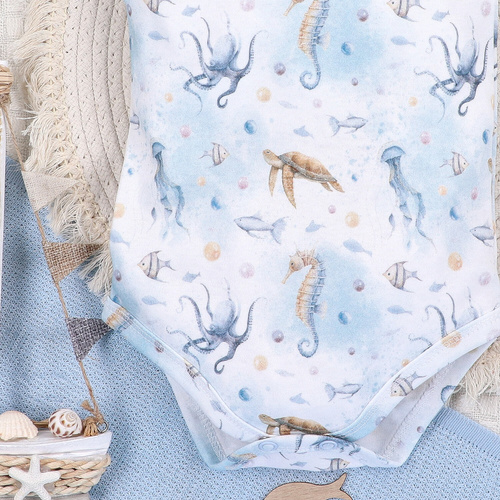 ABN-5447 Body z organické bavlny Sea Of Joy od Nini - organická bavlna, krátký rukáv