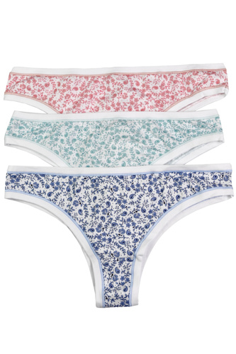 GD139-5H100 Brazilské kalhotky Cotonella 3-pack - bavlna, smyslný střih, každodenní pohodlí