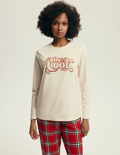 43717 Dalisa Henderson dámské pyžamo - teplý flanel, dlouhý rukáv, vánoční kostka