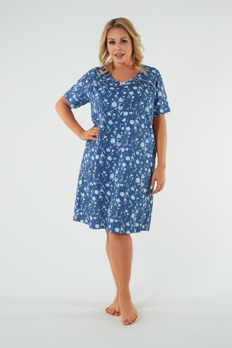 Noční košile Agalia, krátký rukáv Italská móda - potisk