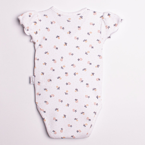 Dívčí bavlněné body s krátkým rukávem, květinový vzor – Nicol, 220094