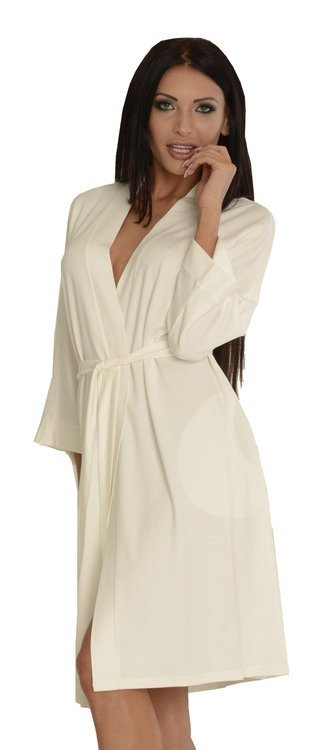 544 Vízový teplákový župan De Lafense - ecru barva