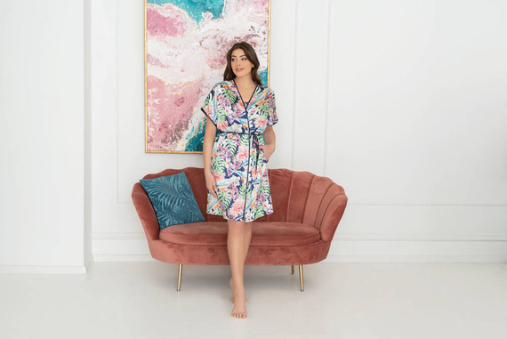 Polynesia Dámský župan Italian Fashion - květinový potisk