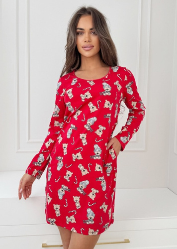 Dámská noční košile Bear Donna - bavlněná, slavnostní, s kapsami