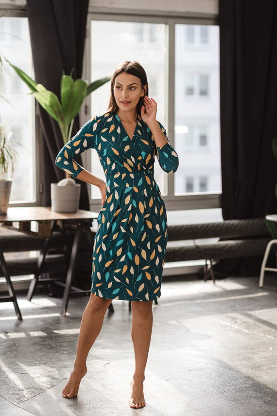 Grow with me sukienka ciążowa i do karmienia Milk&Love turkus w listki