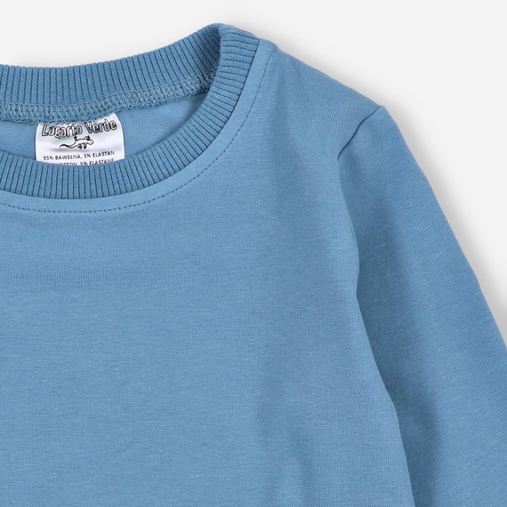 KAR-1022 Chlapecká halenka s dlouhým rukávem Lagarto Verde modrá - bavlna s elastanem, polská výroba