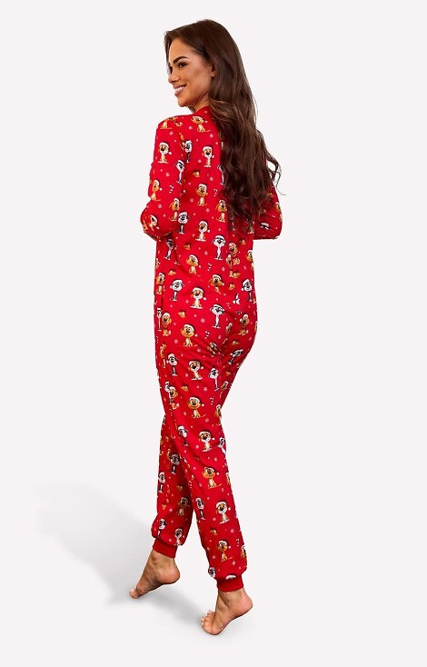 786/473 Dog 3 Cornette dámský overal - červený, slavnostní, bavlna