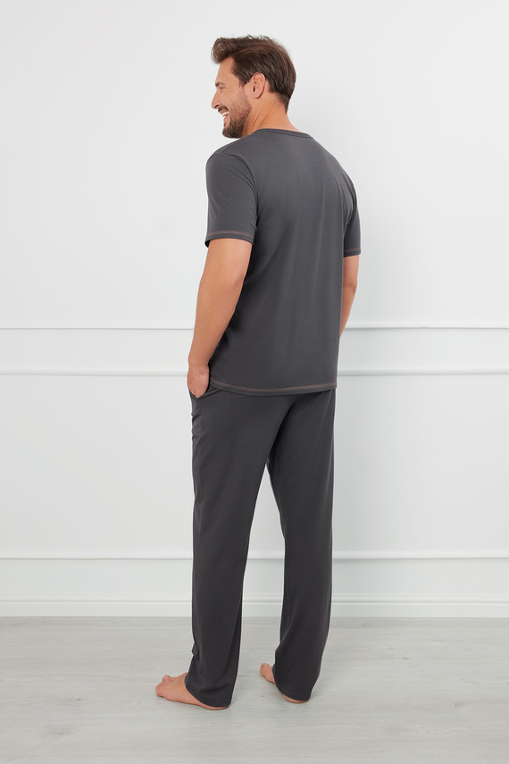 Salomon Pánské pyžamo s krátkým rukávem, dlouhé kalhoty Italian Fashion - graphite/honey