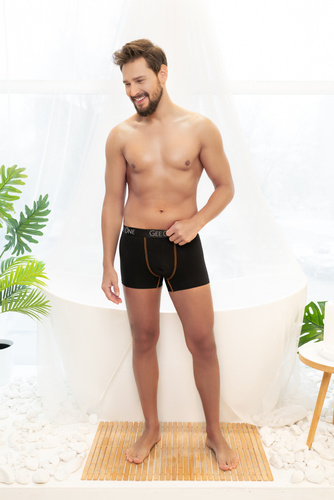 Fluo pánské boxerky Italian Fashion - černá/fluo oranžová