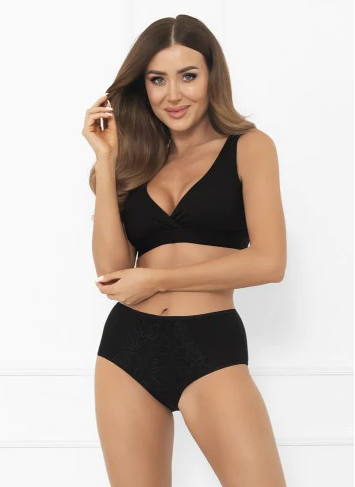 Dámské maxi kalhotky Libra s krajkovým akcentem | Italian Fashion black