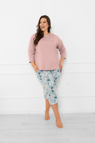 Dámské pyžamo Perlis - 3/4 rukáv a kalhoty, bavlna Italian Fashion