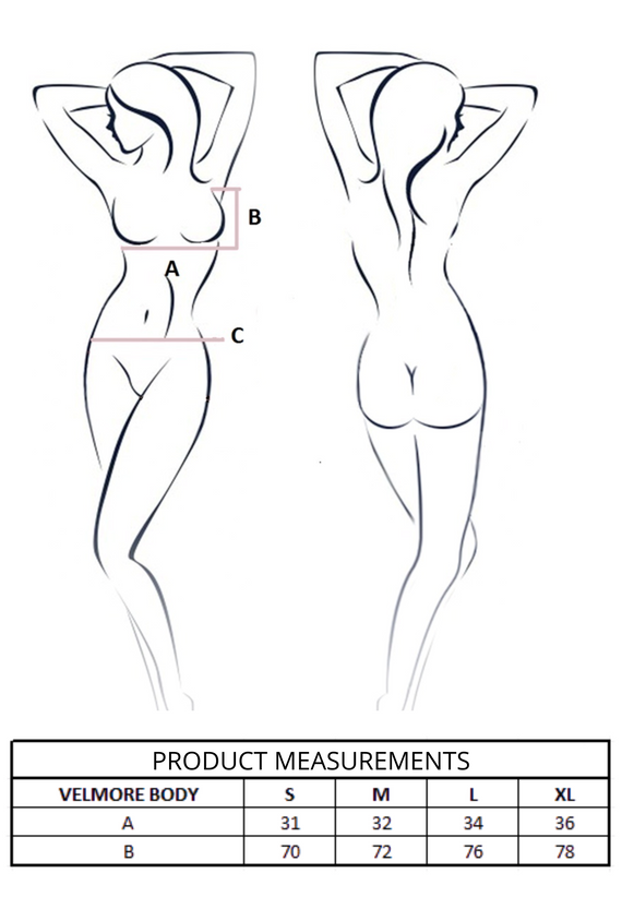 Velmore Body Black Passion black - elegantní dámské body