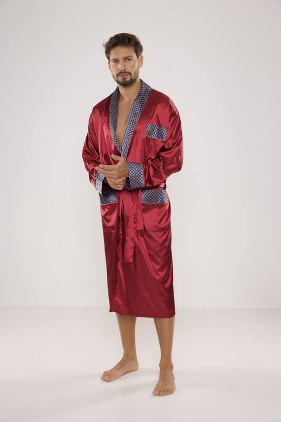 940 Forex pánský saténový župan - bordó
