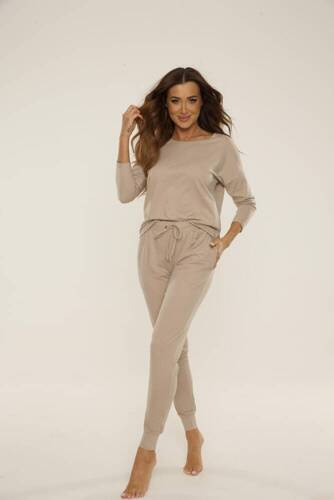 555 Paula Dámské pyžamo De Lafense - světlá moka