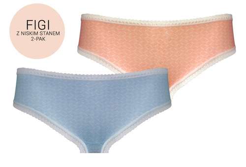 VF-2 Dámské kalhotky s nízkým sedem 2-pack Vena modrá/mandlová