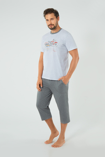 Junak Pánské kalhoty s krátkým rukávem a 3/4 nohavicemi Italian Fashion - j.mélange/r.melange