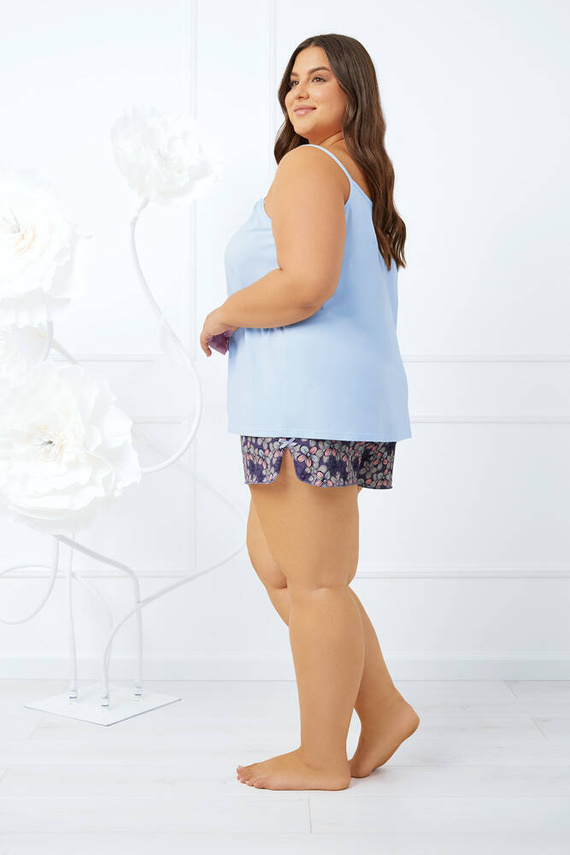 Gonesa Dámské pyžamo slim-strap, šortky Italian Fashion - modrá/print