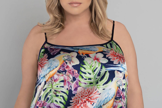 Polynesia Dámské pyžamo s úzkými ramínky, šortky Italian Fashion - květinový potisk