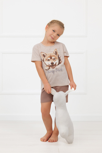 Dívčí pyžamo Shiba Italian Fashion 100% bavlna šortky