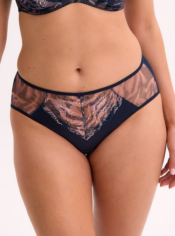 Figs GFP 1329 Sienna Gaia navy blue - klasické dámské kalhotky ze síťoviny a krajky