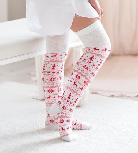 1177.001 Dětské vánoční ponožky Milena - měkká bavlna, ecru