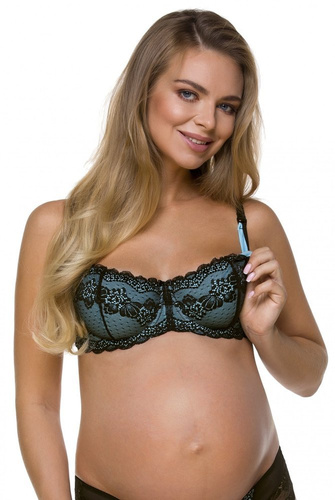 3111 Lupoline-černo-modrá kojící podprsenka