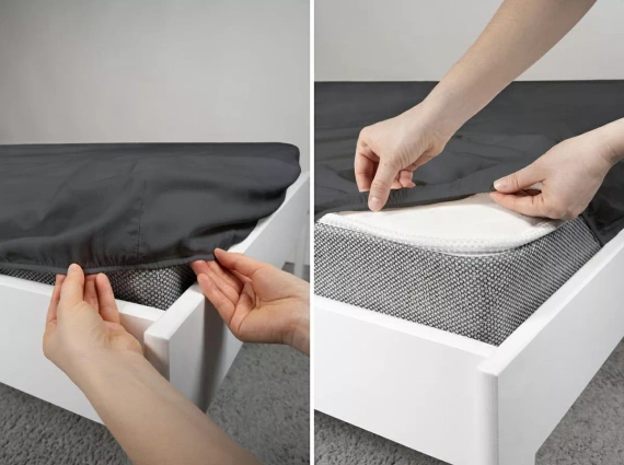 Mikrosaténové prostěradlo s gumou Poly Detexpol hladké a pohodlné black