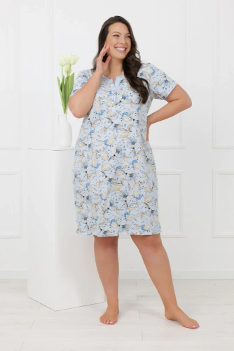 Dámská noční košile CELOZJA Italian Fashion bavlněná polokošile s krátkým rukávem