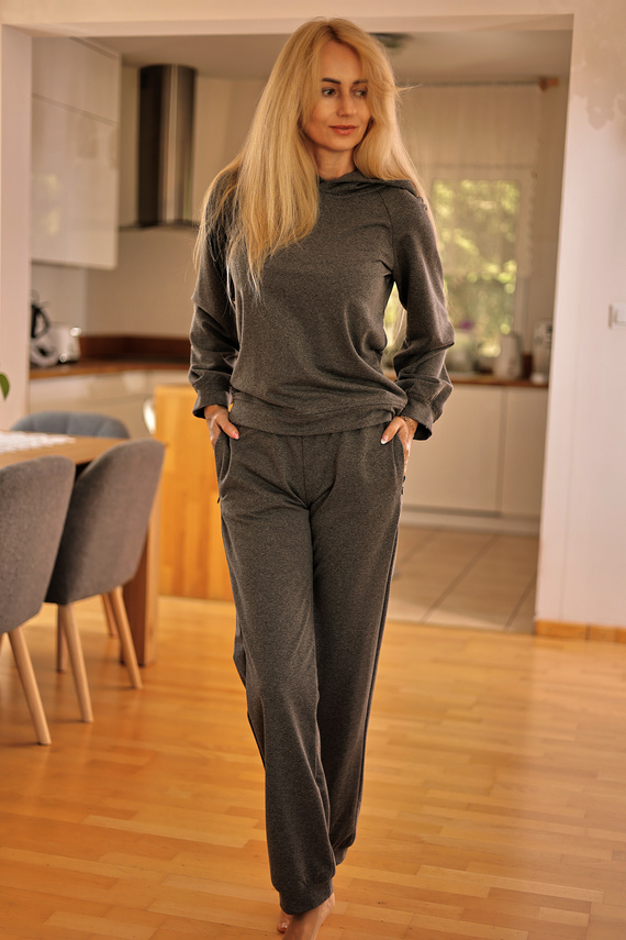 Brav dámské tepláky Mirale | Pohodlný bavlněný komplet | Polská výroba - šedá