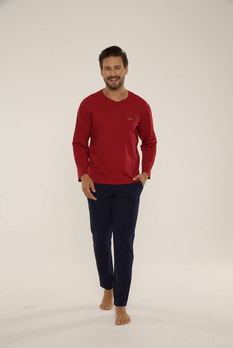 683 Kevin Forex Pánské pyžamo - bordó - tmavě modré