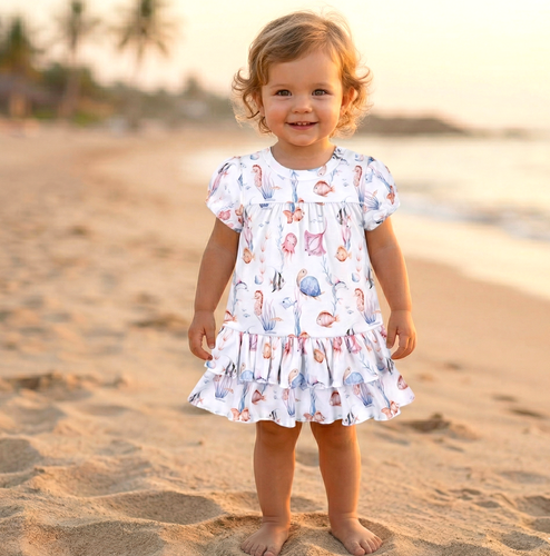 ABN-5486 Dětské šaty Underwater World Nini - organická bavlna, lehké a měkké