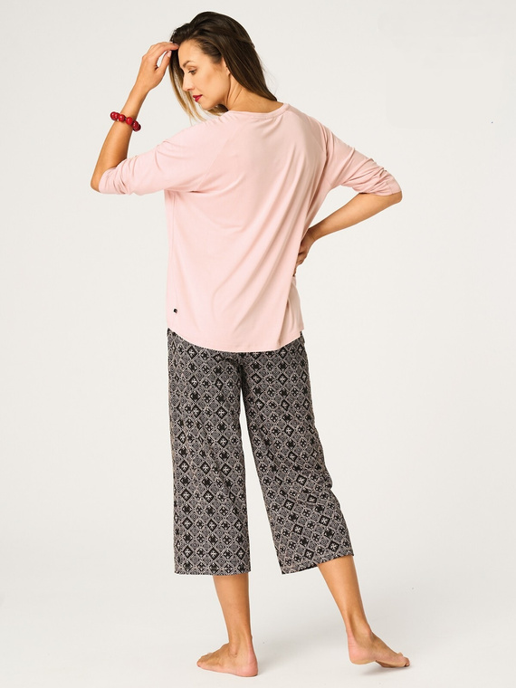 Key LNS 731 dámské pyžamo meruňkové viskóza 3/4