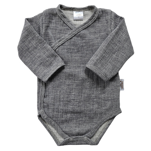 Mušelínové body Just Muslin 03235N Makoma navy - dlouhý rukáv, obálkové zapínání, 100% bavlna