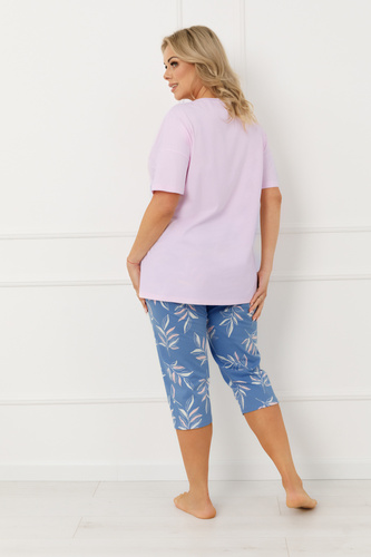 Dámské pyžamo ERULA Italian Fashion bavlněné 3/4 kalhoty s krátkým rukávem růžové