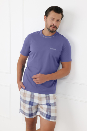 Pánské pyžamo Juno Italian Fashion 100% bavlna krátký rukáv šortky