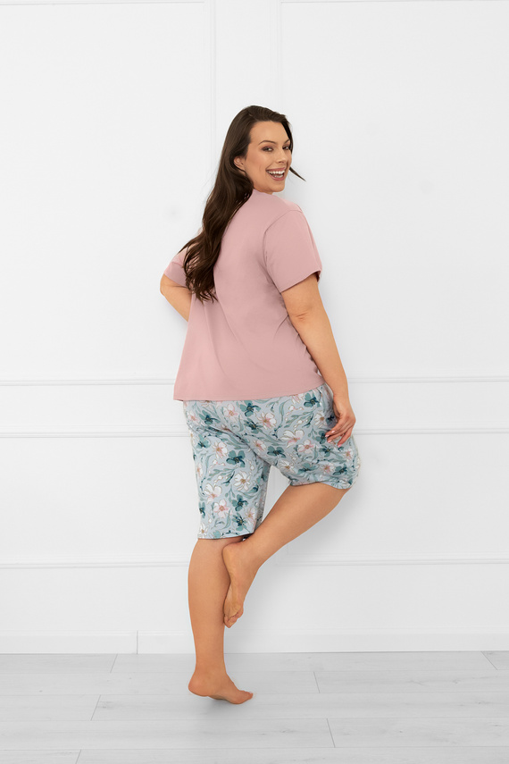 Dámské pyžamo Perlis - krátký rukáv, krátké kalhoty, bavlna Italian Fashion