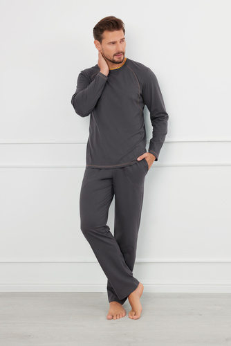 Salomon Pánské pyžamo s dlouhým rukávem, dlouhé kalhoty Italian Fashion - graphite/honey