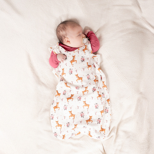 216043 Dětský spací pytel Lala Nicol - 100 % bavlna, vzor sarnie a ptáček