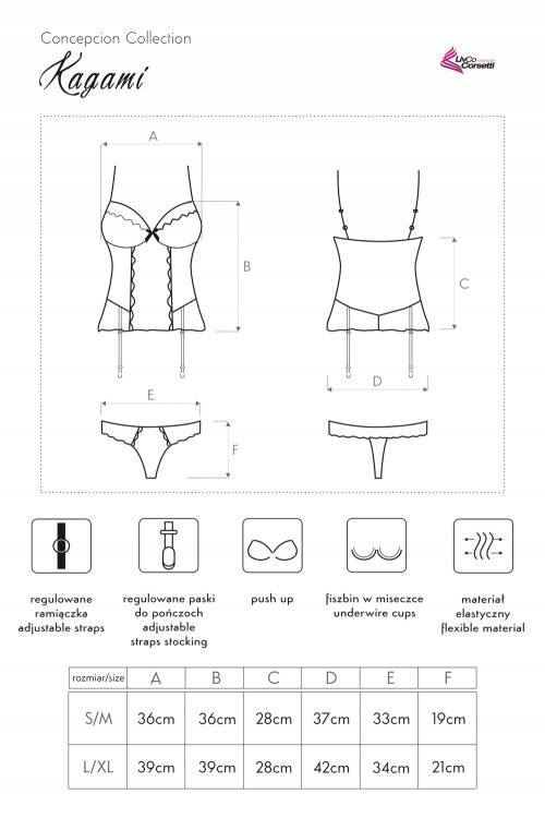 Kagami LC 90205 Korzet + tanga LivCo Corsetti Fashion