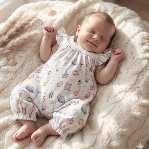 ABN-5481 Dětská kombinéza Underwater World Nini - organická bavlna, krátký rukáv