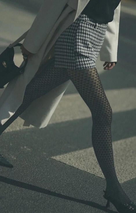 1233 Cherie Punčocháče Gabriella 60 den černé - vzor srdce, 3D