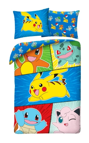 Pokemon Kids 12 bavlněné povlečení Halantex - 100% bavlna, zip, gramáž 115 g/m²