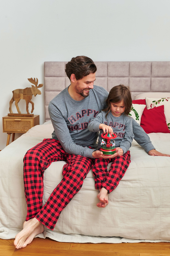 7345 Tmavě šedé dětské pyžamo Doctor Nap - 100% bavlna