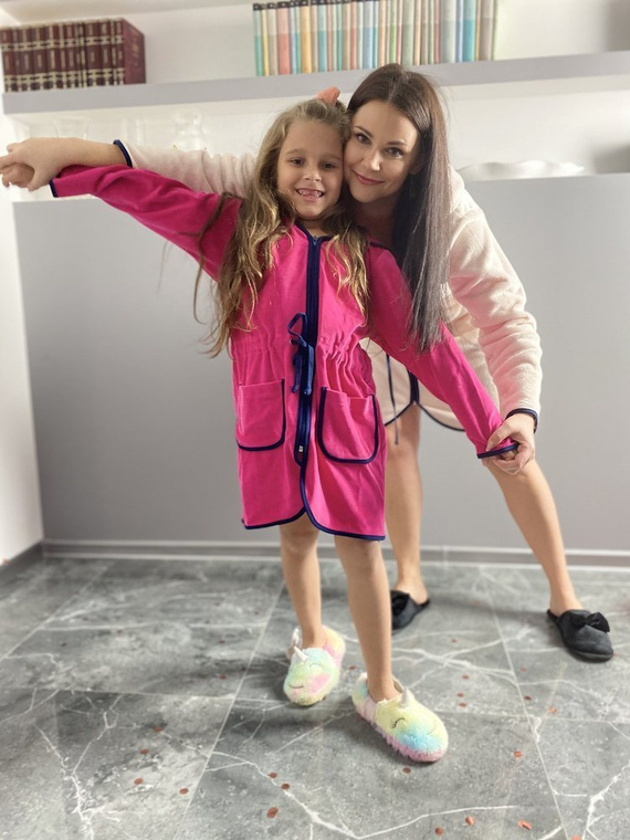 374 / 375 Desiree Dětský župan - malinový