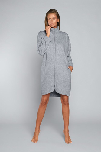 Grafi Dámský župan na zip Italian Fashion- melange