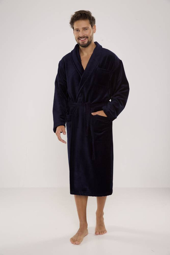 803 / 819 Pánský froté župan Forex - celý tmavě modrý (tmavě modrý)