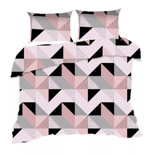 1840N Bavlněné povlečení Classic E24 Karo powder geometric black - 100% bavlna, odolné, barevné, 2dílná sada