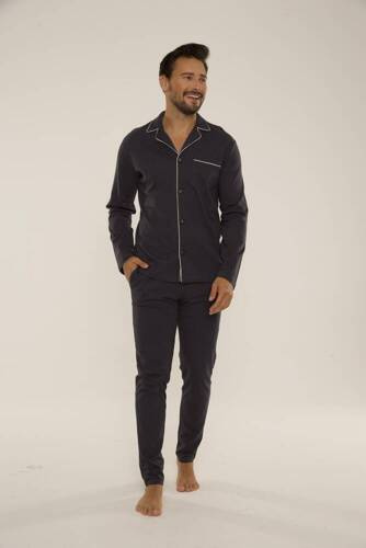 729 Norberto Pánské pyžamo De Lafense - grafitové