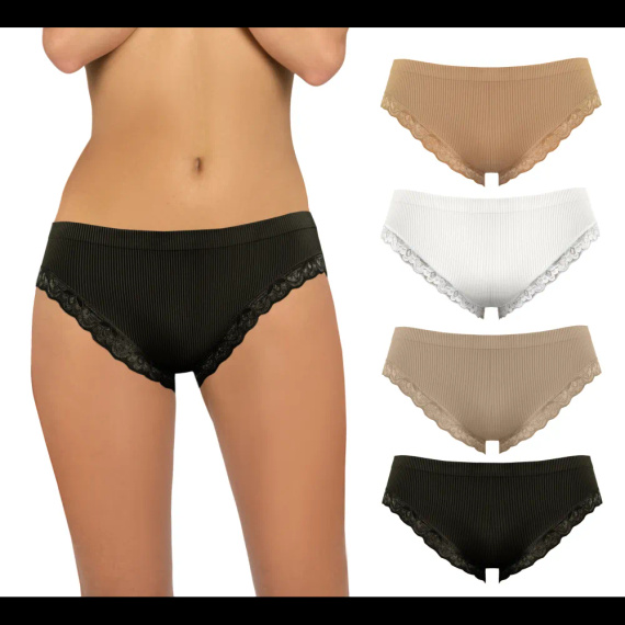 Dámské kalhotky Sesto Senso 6108 krajka bezešvé elastické pohodlné black