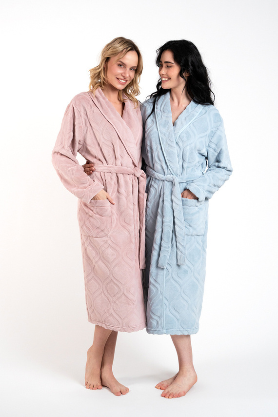 Morena Dámský fleecový župan Іtalian Fashion - pudrově růžový